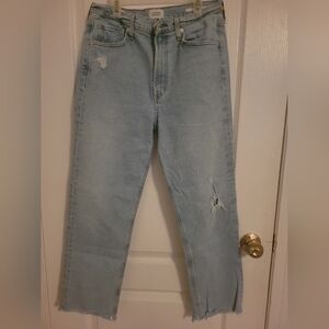 Citizens of Humanity Light Blue Distressed Daphne Crop Jeans